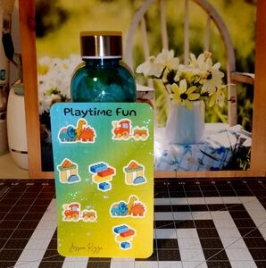 Playtime Fun Sticker Sheet With 25 Fl Oz Water Bottle